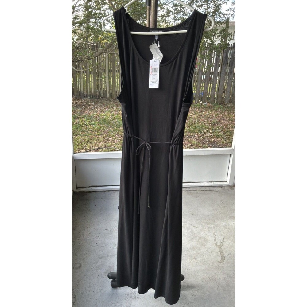 Eileen Fisher 1X Jersey Tank Dress Easy Fit Full Length Pockets Capsule Minimal - Picture 2 of 6